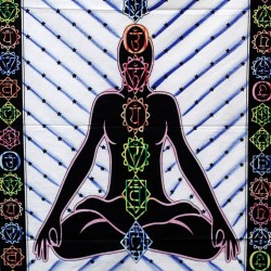 Artă de perete din bumbac - Buddha Chakra - 78x112 cm