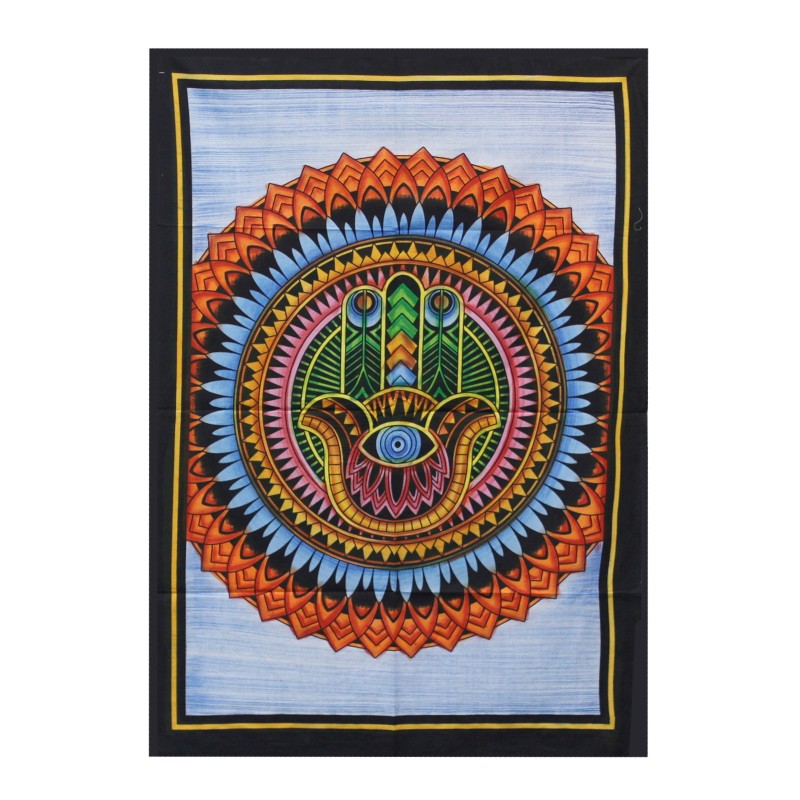 Bawełniana grafika ścienna - Hamsa - 78x112cm-MATERIAŁ BAWEŁNIANY-HOSTENATURA