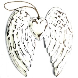 Handmade double angel wing and heart - 24cm