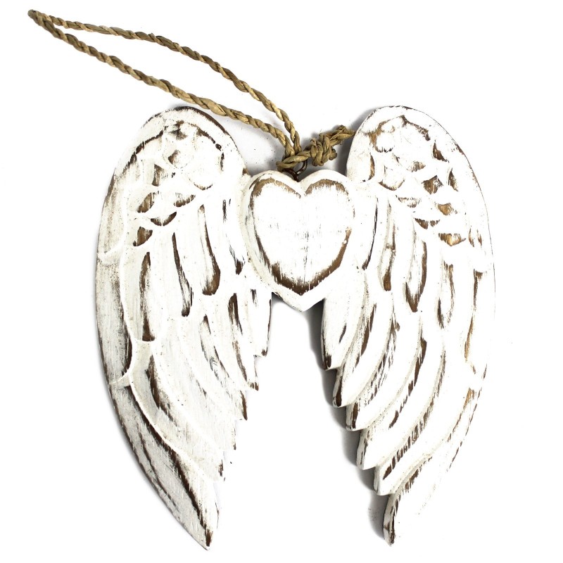 Double angel wings and handmade heart - 15cm-HANDMADE ANGEL WINGS-HOSTENATURA