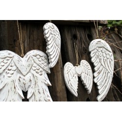 Double ailes d’ange et coeur fait main - 15cm