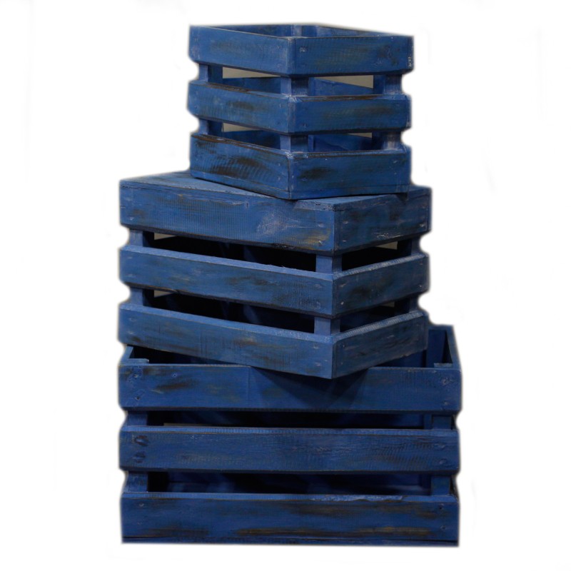 Fruit box set of 3 - Blue-WOODEN DISPLAYS AND EXHIBITORS-HOSTENATURA