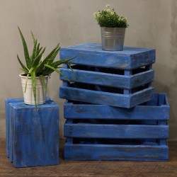 Caixa de fruites set de 3 - Blau