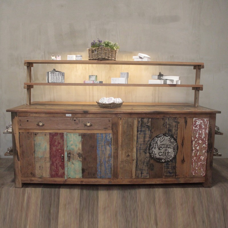 Central display table 207x97x80cm-BALI WOOD FURNITURE-HOSTENATURA