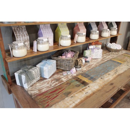 Standard 1.8 m table with top shelf