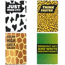 Fun Notebooks A5 - Lined Paper - Animal (Colored Edges)