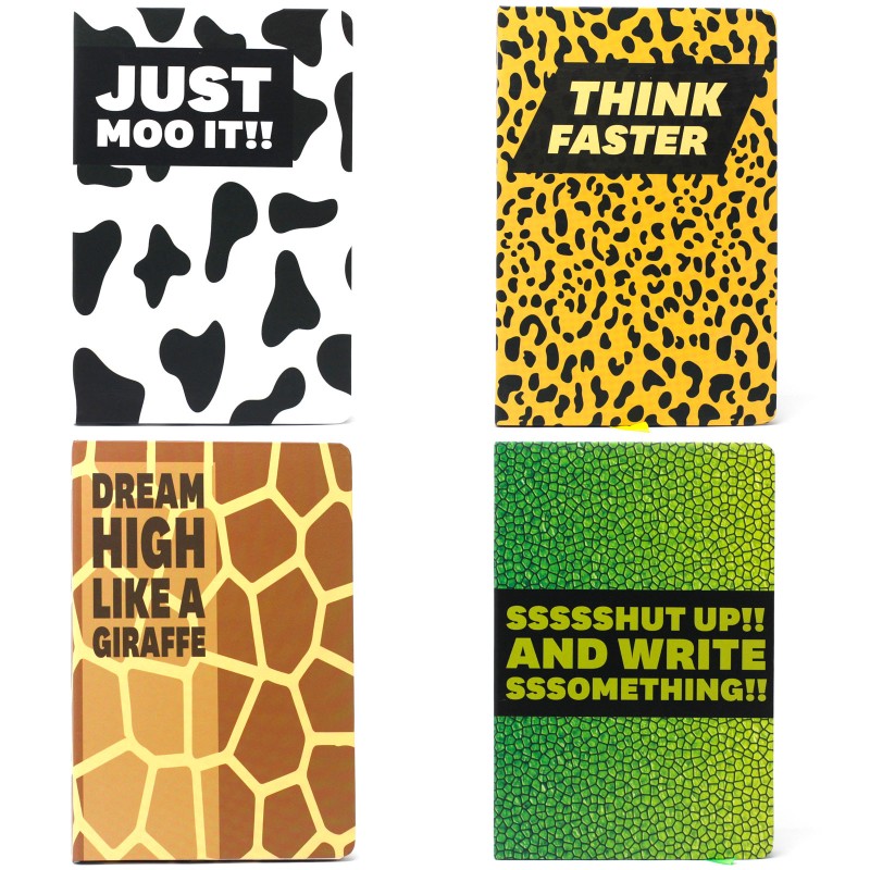 Fun Notebooks A5 - Lined Paper - Animal (Colored Edges)-FUN NOTEBOOKS-HOSTENATURA