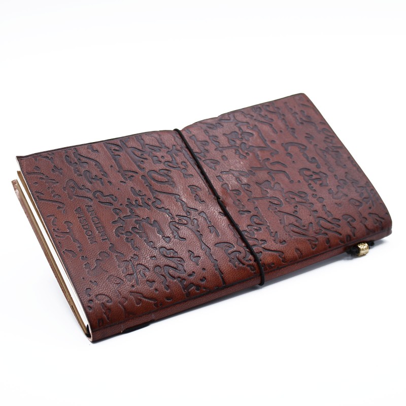 Leather Journal - Be the Change - Brown (80 pages)-LEATHER NOTEBOOKS AND JOURNAL-HOSTENATURA