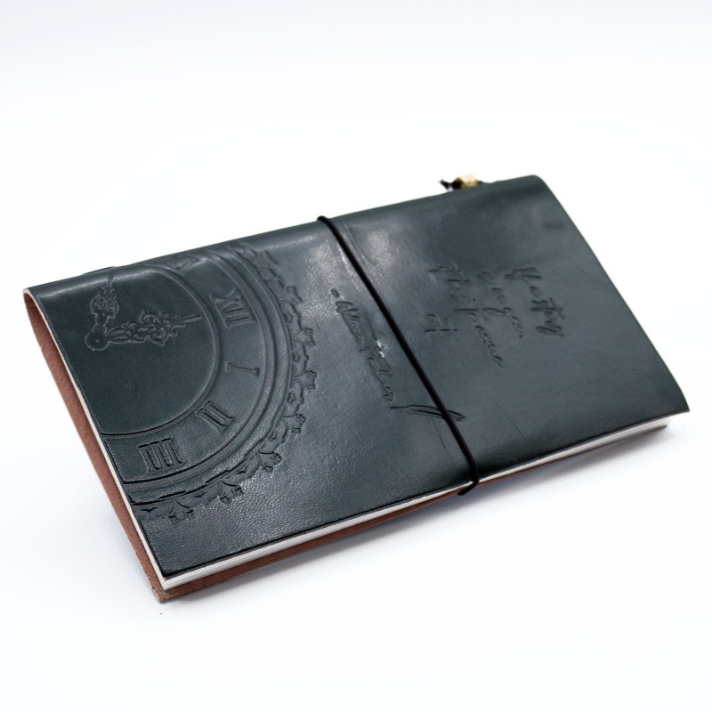 Leather Diary - If a Story is in You - Green (80 pages)-LEATHER NOTEBOOKS AND JOURNAL-HOSTENATURA