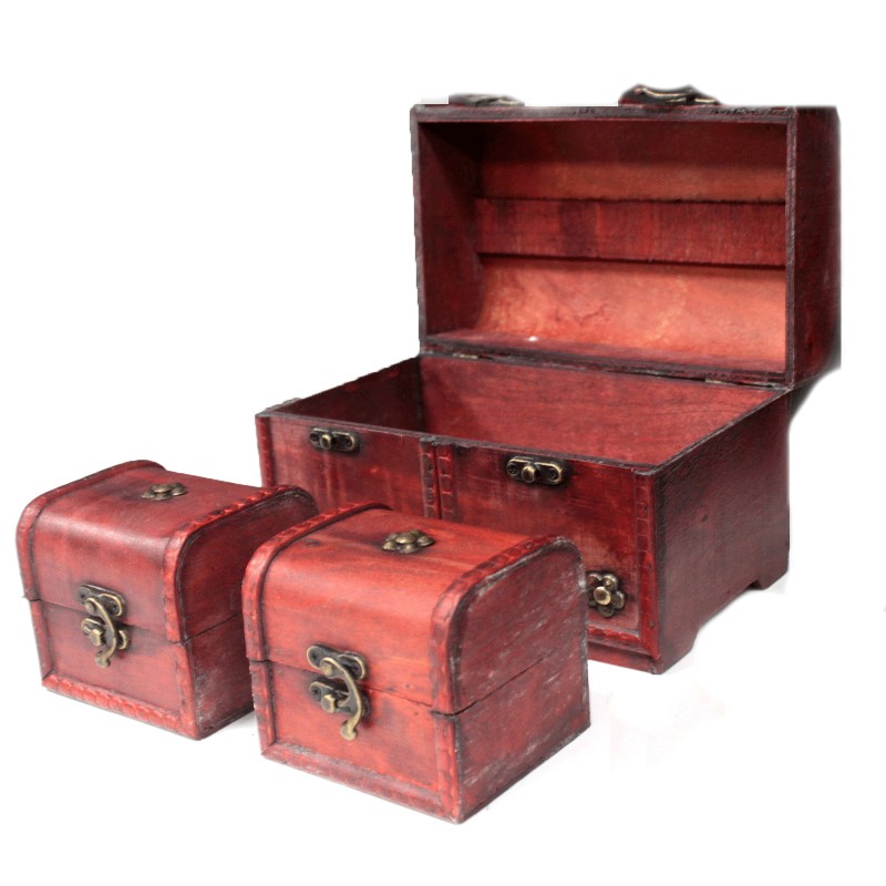 Large Classic Chest - Set of 3-VINTAGE STYLE BOXES-HOSTENATURA