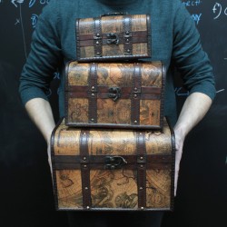 Ancient Map Chest - Set of 3