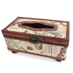 Antique Map of Handkerchief Box with Paws