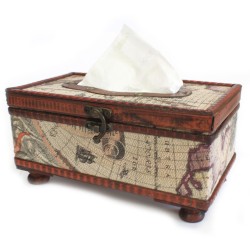 Antieke Betaalde Tissue Box-kaart