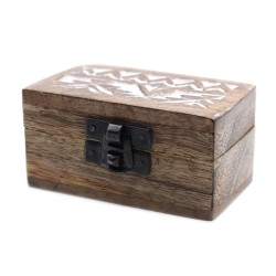 White Wooden Box - 3x1.5 Pillbox Slavic Design