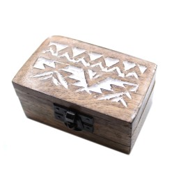 White Wooden Box - 3x1.5 Pillbox Slavic Design