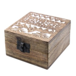 White Wooden Box - 4x4 Pillbox Slavic Design