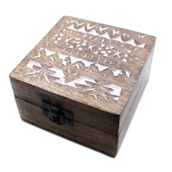 White Wooden Box - 4x4 Pillbox Slavic Design