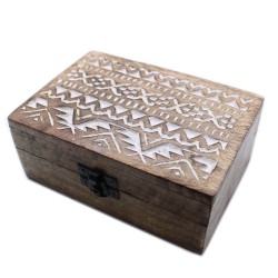 White Wooden Box - 6x4 Pillbox Slavic Design