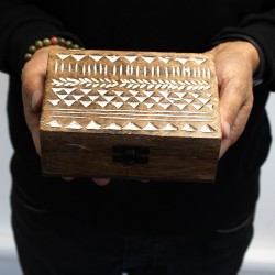 Caixa de Fusta Blanca - 6x4 Aztec Design