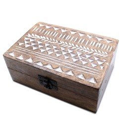 Caixa de Fusta Blanca - 6x4 Aztec Design