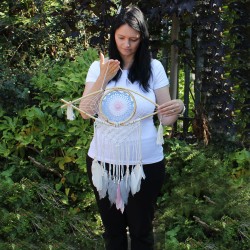 Dream Catcher - Med Macrame Begi Zuria / Grisa / Marroia