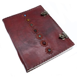 Riesiges 7 Chakra Leder Buch - 10x13 (200 Seiten)