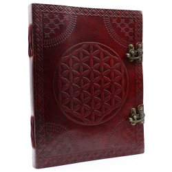 Enorm Flower of Life lederen boek 10x13 (200 pagina's)