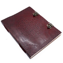 Enorm Flower of Life lederen boek 10x13 (200 pagina's)