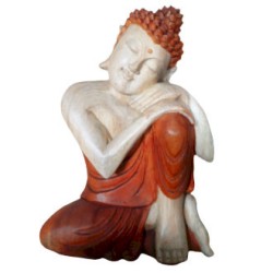 Statua di Buddha intagliata a mano - 30 cm Pensiero