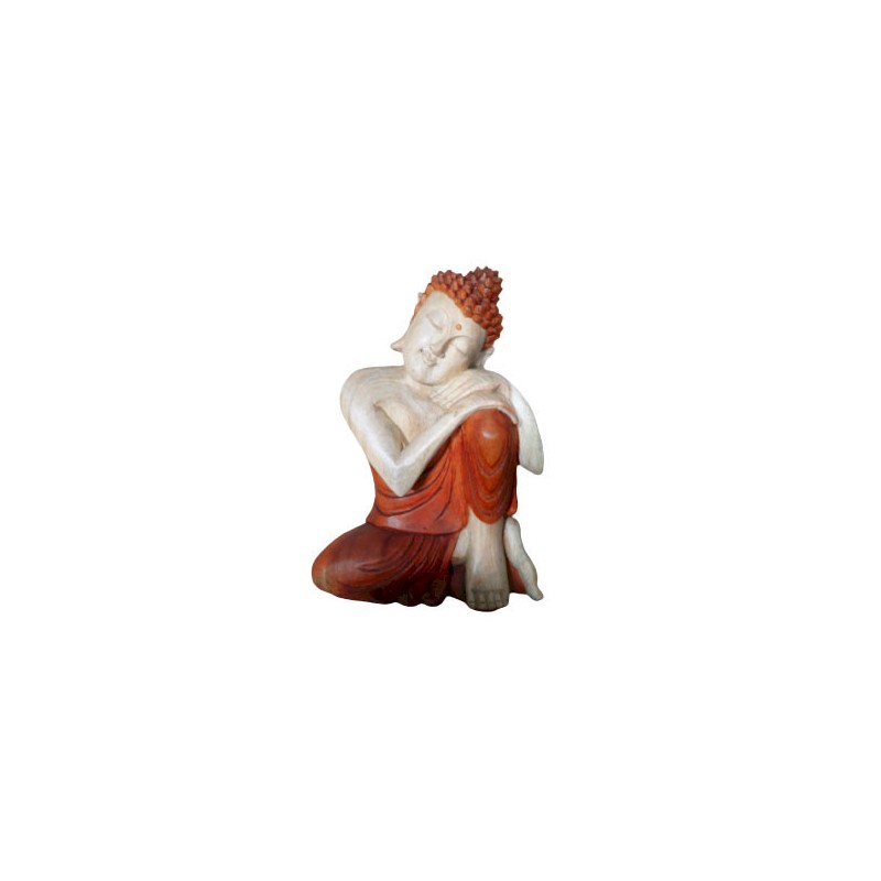 Handgeschnitzte Buddha-Statue - 30cm Thinking-HANDGESCHNITZTE BUDDHA-STATUEN-HOSTENATURA