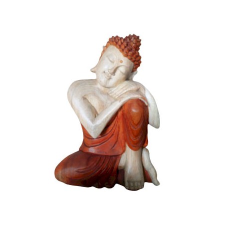Hand Carved Buddha Statue - 30cm Thinking