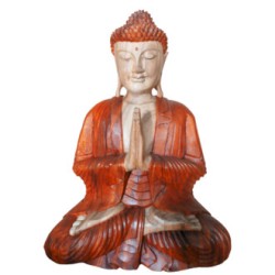 Handgeschnitzte Buddha Statue - 30cm Willkommen