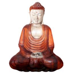 Estatua de Buda Tallada a Mano - 40cm Manos Abajo
