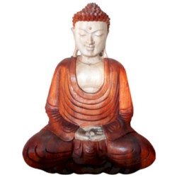 Hand Carved Buddha Statue - 40cm Hands Down