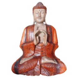 Handgeschnitzte Buddha-Statue - 60cm Zwei Hände