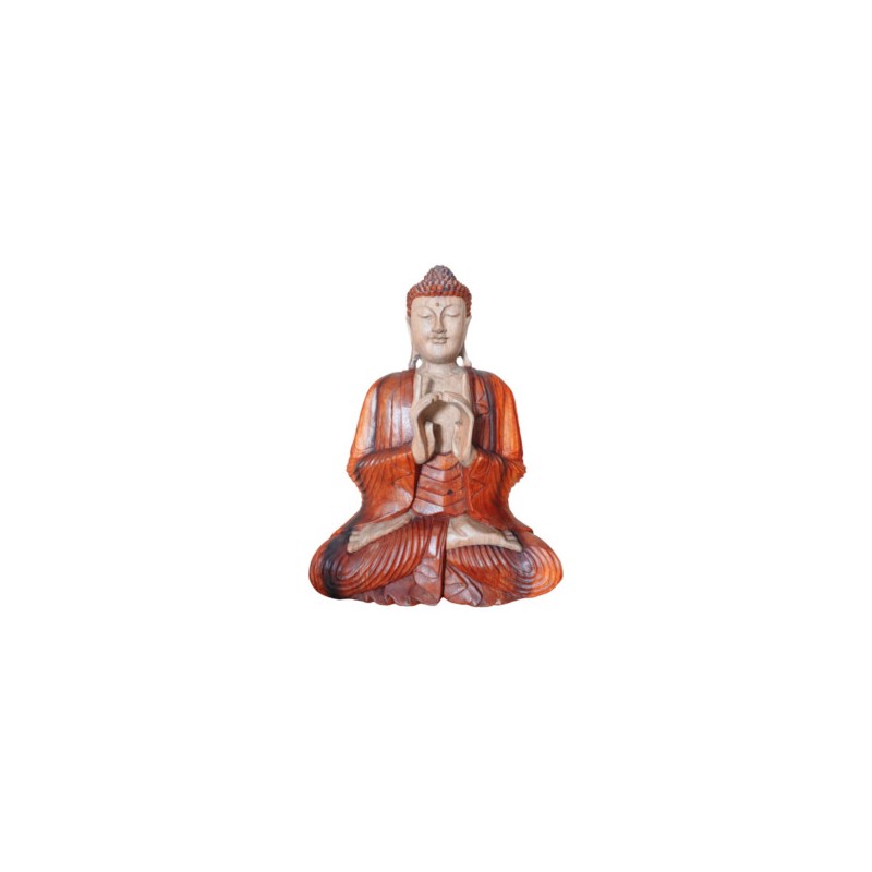 Hand Carved Buddha Statue - 60cm Two Hands-HAND CARVED BUDDHA STATUES-HOSTENATURA