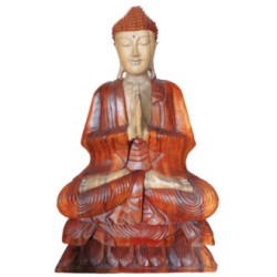 Handgeschnitzte Buddha-Statue - 80cm Willkommen