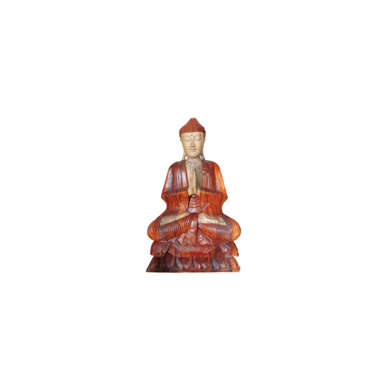 Hand Carved Buddha Statue - 80cm Welcome-HAND CARVED BUDDHA STATUES-HOSTENATURA