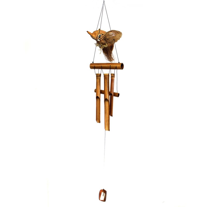 Wind Carillons - Owl-BAMBOO WIND CHIMES-HOSTENATURA