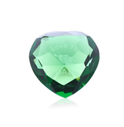 50mm diamante verde CORAZÓN + I LOVE YOU DAD