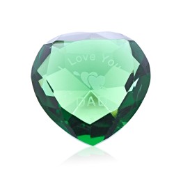 CORAÇÃO diamante verde 50mm + EU TE AMO PAI