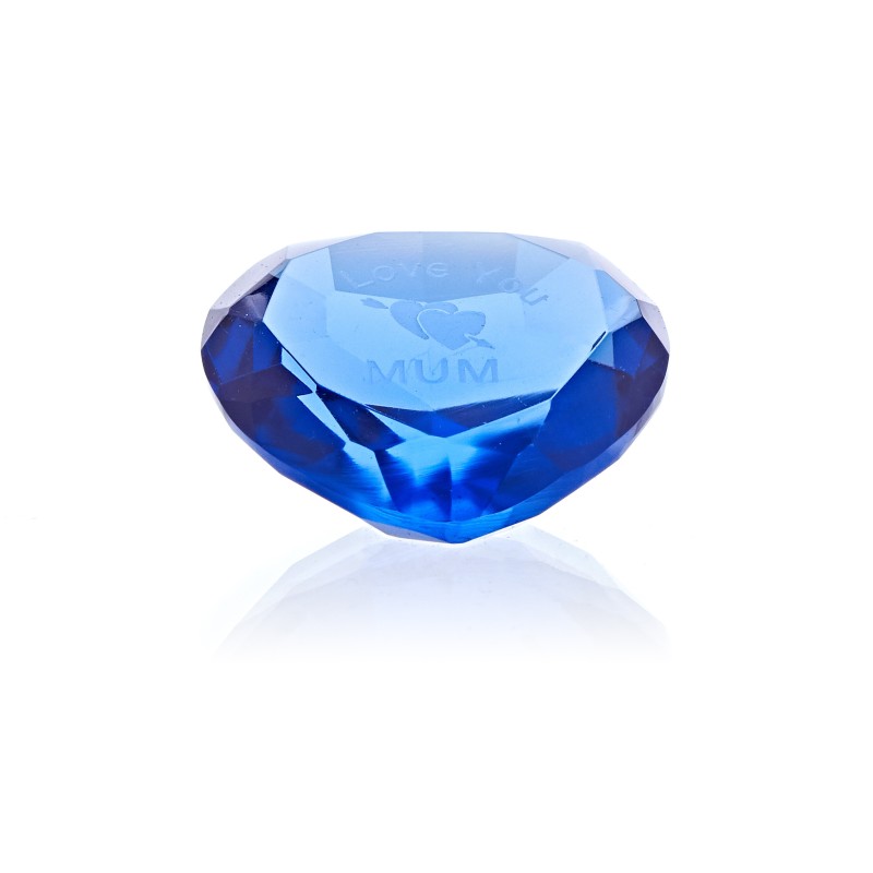 50mm Blue Diamond INIMA + TE IUBESC MAMA-FIGURI DE CRISTAL-HOSTENATURA