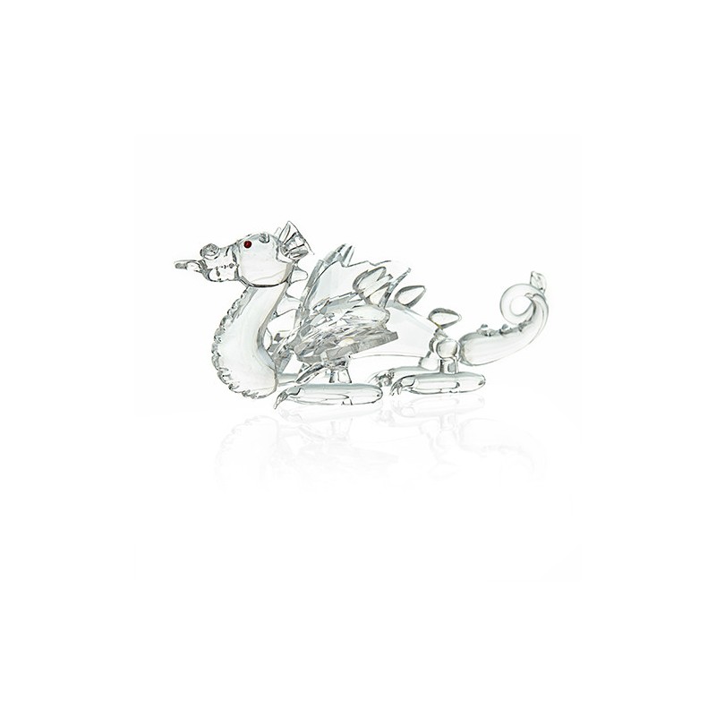 Crystal Dragon with Red Eyes-GLASS FIGURES-HOSTENATURA