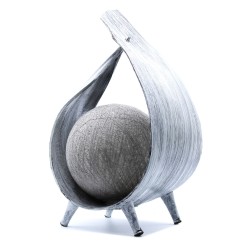 Lampe en noix de coco naturelle - Wrap avec finition grise