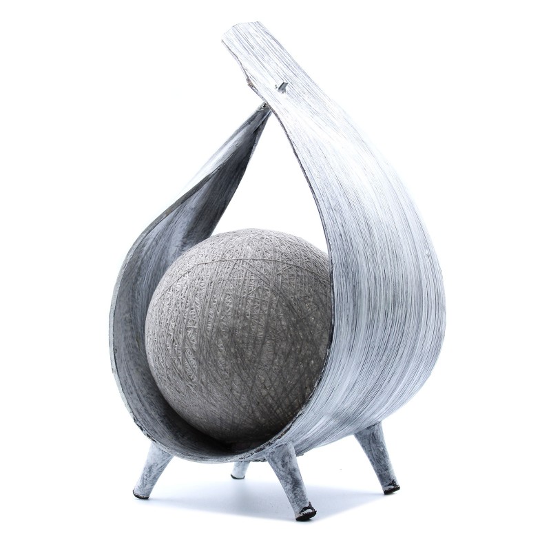 Lampe en noix de coco naturelle - Wrap avec finition grise-Commencer-HOSTENATURA