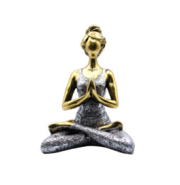 Yoga Lady Figure - Bronze & Silver 24cm