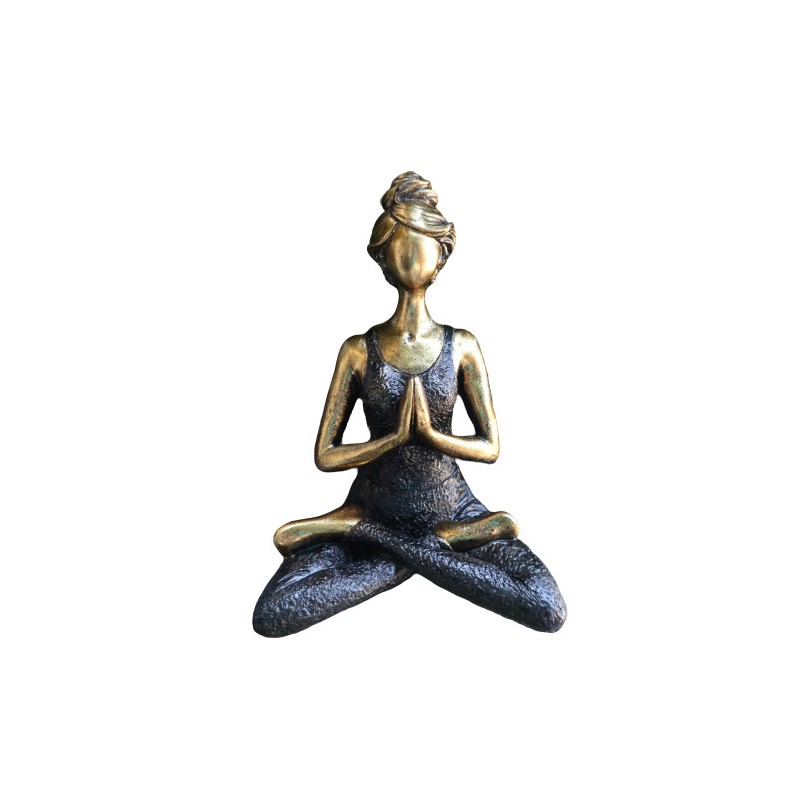 Figura Yoga Lady - Bronce e Negro 24 cm-ESTATUAS DE IOGA-HOSTENATURA