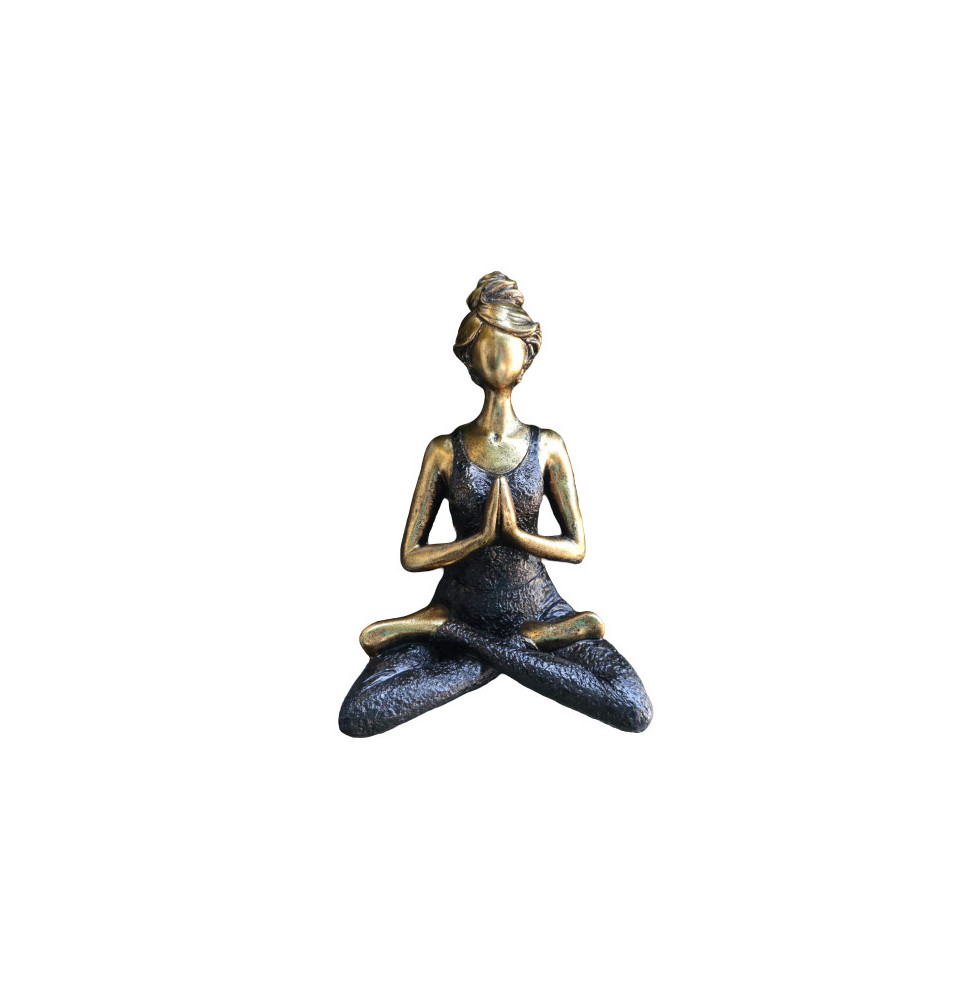 Yoga Lady Figure - Bronze & Black 24cm