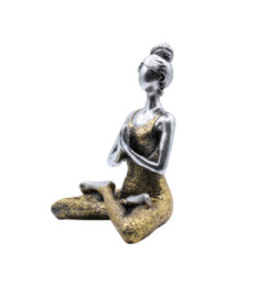 Yoga Lady Figure - Silver & Gold 24cm