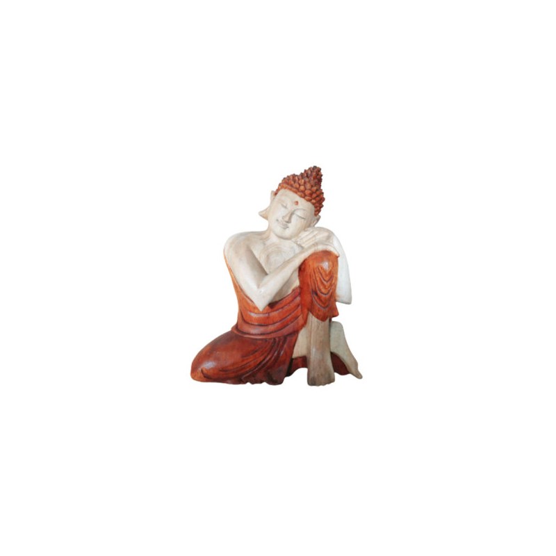 Statua di Buddha intagliata a mano - 25 cm Pensiero-STATUE DI BUDDHA INTAGLIATE A MANO-HOSTENATURA